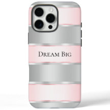 Glam Silver Blush Pink Ribbon