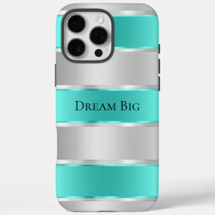 Glam Silver Chic Mint Ribbon iPhone 16 Pro Max Hülle