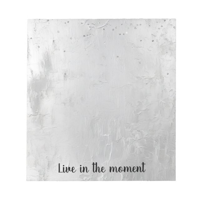 Glam Silver Confetti Notizblock (Vorderseite)