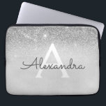 Glam Silver Glitzer und Sparkle Chic Mit Monogramm Laptopschutzhülle<br><div class="desc">Silver Ombre Imitats Glitzer und sparkle Moderne und elegante Monogram Case. Dieser Fall kann so angepasst werden,  dass er Ihren Anfangs- und Vornamen enthält.</div>
