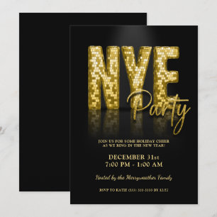 Glam Silvester Party Einladung