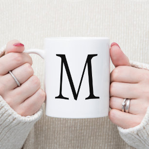 Glam Single Letter Decorative Monogram Kaffeetasse