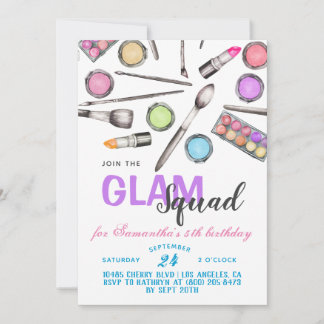 Glam Squad Makeup zum Geburtstag Einladung