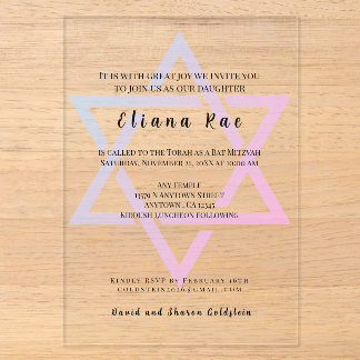 Glam Star von David Elegant Bat Mitzvah Einladung