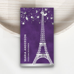 Glam Stars Konfetti Silberfolie Paris Eiffelturm Visitenkarte