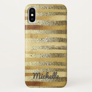 Glam Stilvoll gezapftes, goldgestreiftes personali iPhone X Hülle