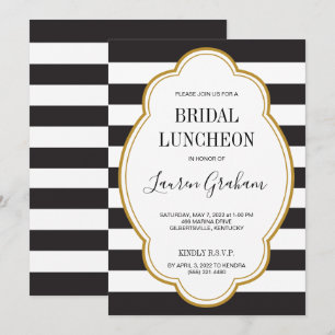 Glam Stripe Bridal Dusche Einladung