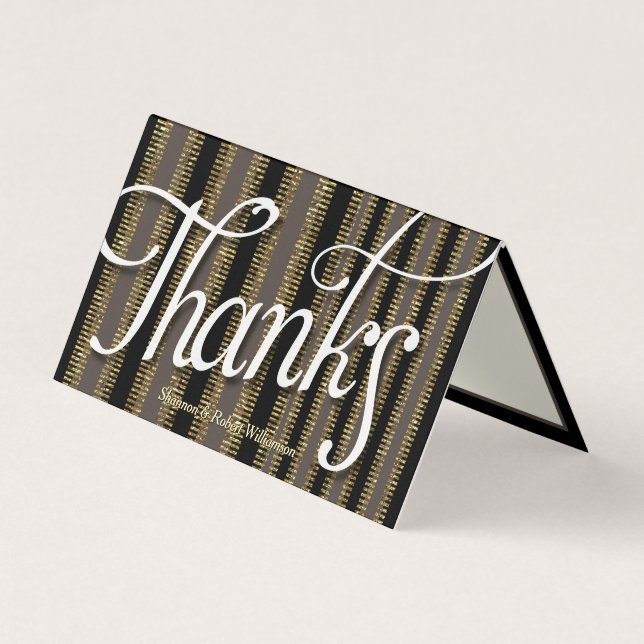Glam Taupe Noir + Carte de remerciements doré (Devant)