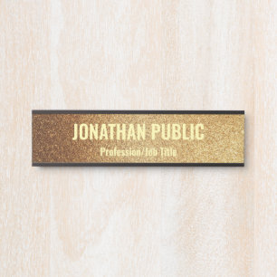 Glam Template Moderne Schwarz und Gold Trendy Tür Türschild