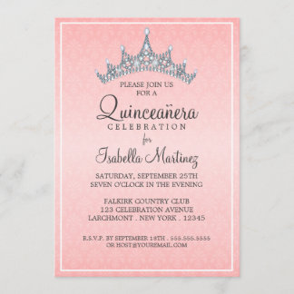 Glam Tiara Quinceanera Feier Einladung