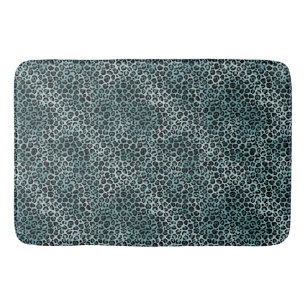 Glam Türkis Aquamarin Blue Leopard Print Ombre Badematte