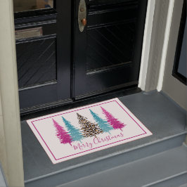 Glam Türkis und Pink Weihnachtsbaum Fußmatte