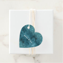 Glam Turquoise Aquamarin Blue Glitzer Geschenkanhänger