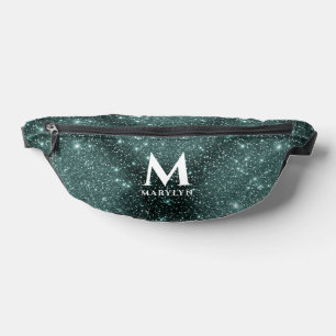 Glam Vert Brillant Pailleté Avec Monogramme Typo É