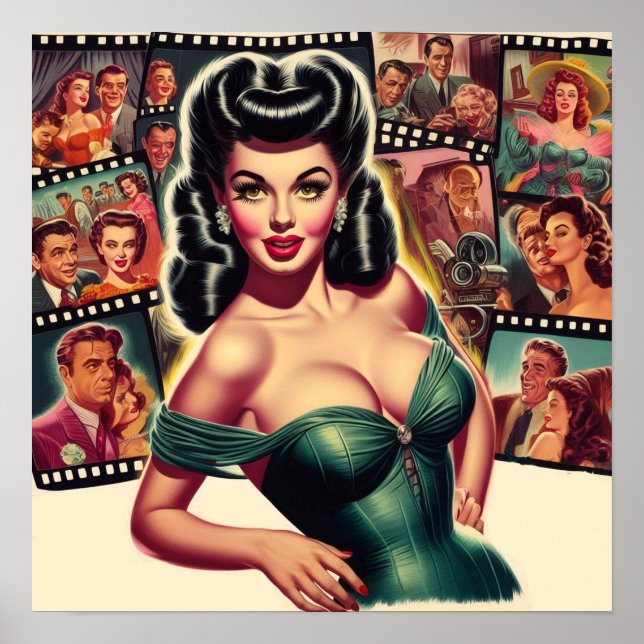 Glam Vintag Cinema Button-up Poster (Vorne)