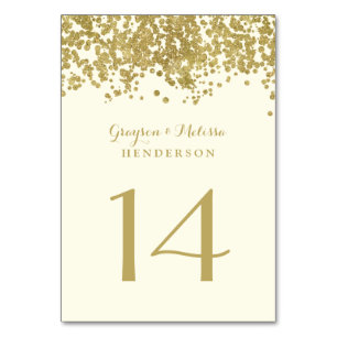 Glam Wedding Tischnummer   Chic Imitats Gold Foil