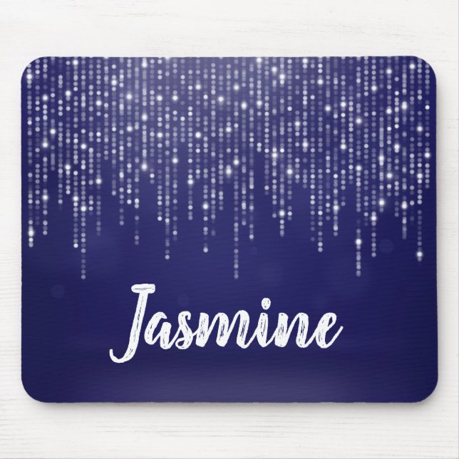 Glam-weiße Leuchtenreihe personalisiert Mousepad (Vorne)