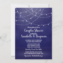 Glam White Fairy Lights Blue Couples Dusche