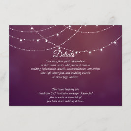 Glam White Fairy Lights Pink Lila DETAILS Karte