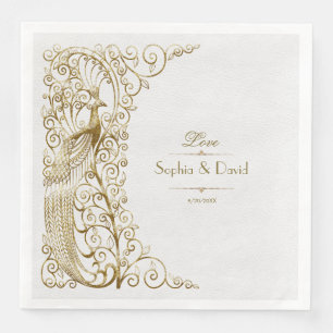 Glam White Gold Art Deco Serviette