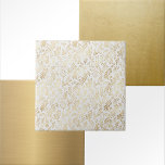 Glam White Gold Blätter Fliese<br><div class="desc">Weiße Fliese mit goldenen Blätter.</div>