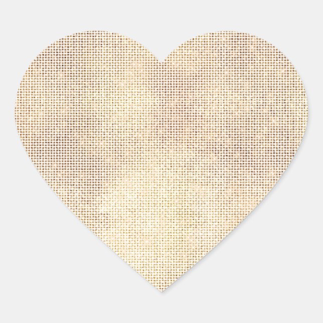 Glam White Gold Sparkle Herz-Aufkleber (Vorderseite)