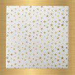 Glam White Gold Stars Fliese<br><div class="desc">Weiße Fliese mit goldenen Sternen.</div>