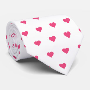 Glam White und Pink Hearts Neck Tie Krawatte