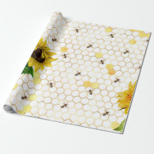 Glam Yellow Sunflower Gold Honeycomb Bees