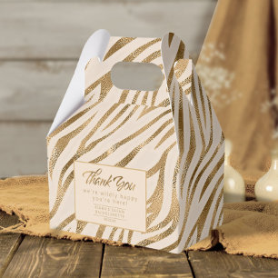 Glam Zebra Stripes Safari Vielen Dank Gold ID1151 Geschenkschachtel