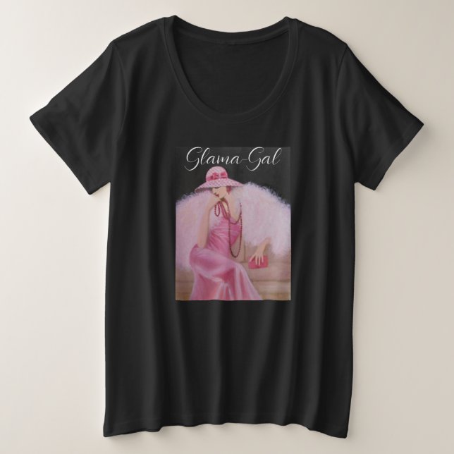 Glama Gal Damen Plus-Größe Basic T-Shirt (Design vorne)