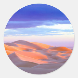 Glamis Sand Dunes bei Sonnenuntergang Runder Aufkleber