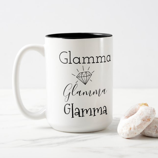 Glamma Diamond Modern Trendy Zweifarbige Tasse (Mit Donut)