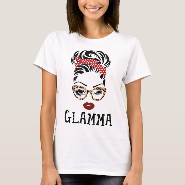 Glamma Face Wink Eyes Familie Matching Oma Geschen T-Shirt (Vorderseite)
