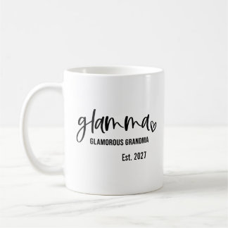 Glamma gegründet 2027, Baby-Ankündigung Kaffeetasse