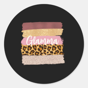Glamma Glam Ma Nana Leopard Runder Aufkleber