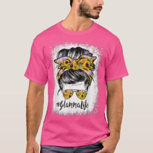 Glamma Life Bleached Glamma Life Sonnenblumen Mess T-Shirt