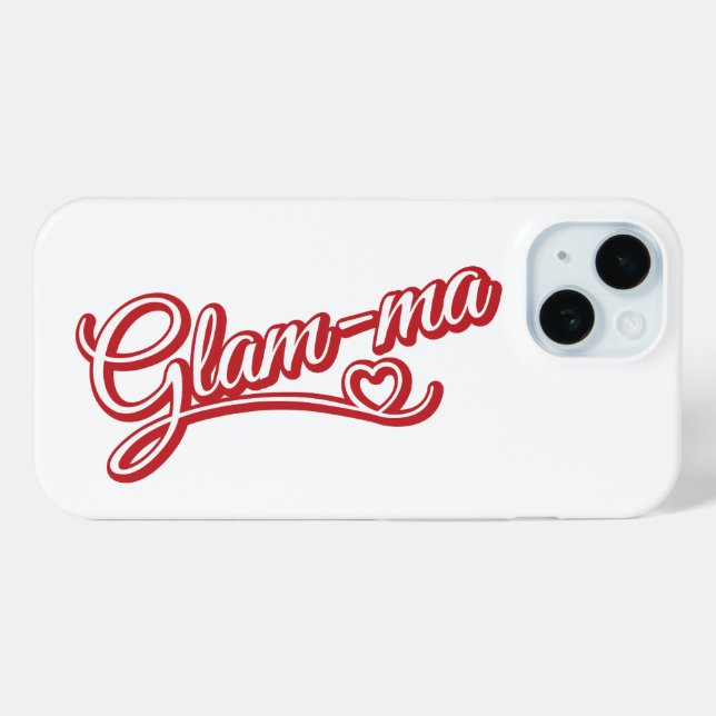 Glamma rot/weiß auf weiß Case-Mate iPhone hülle (Rückseite (Horizontal))