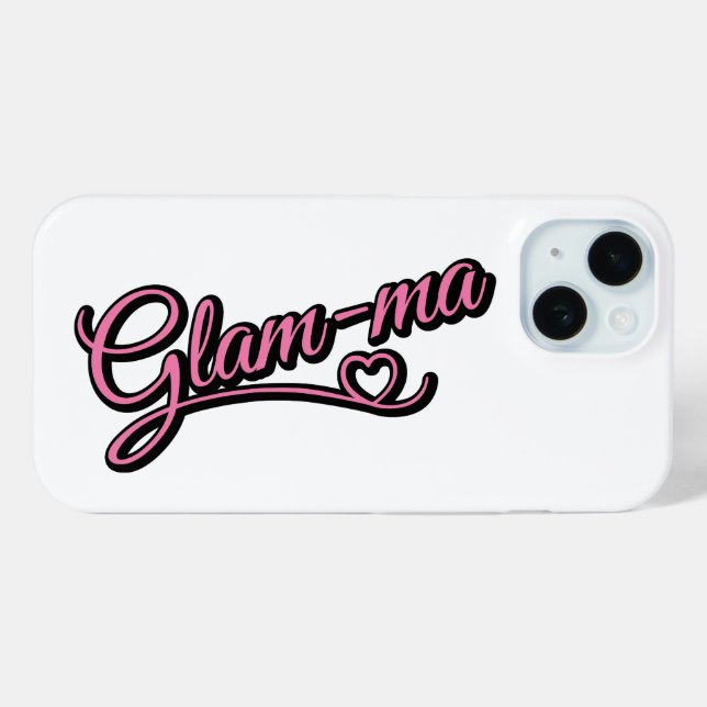 Glamma schwarz/rosa auf weiß Case-Mate iPhone hülle (Rückseite (Horizontal))