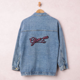 Glamma schwarz/rosa Denim Jacket Jeansjacke