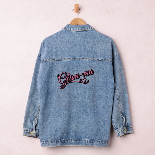 Glamma schwarz/rosa Denim Jacket Jeansjacke (Hangar)