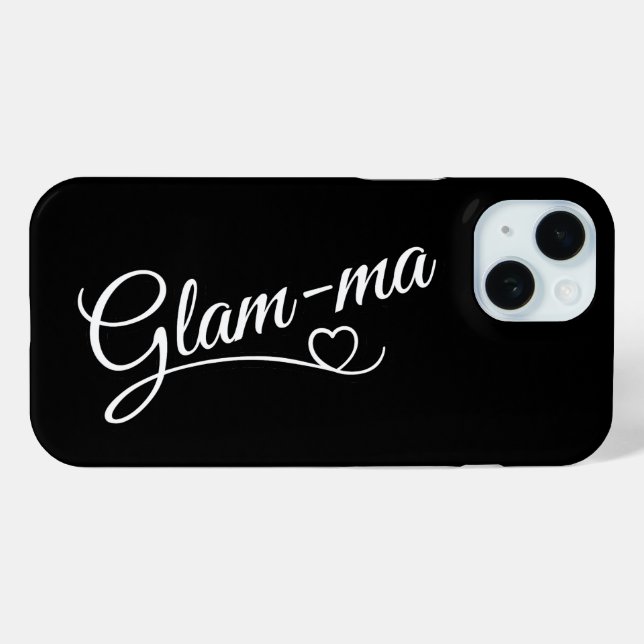 Glamma weiß auf schwarz Case-Mate iPhone hülle (Rückseite (Horizontal))