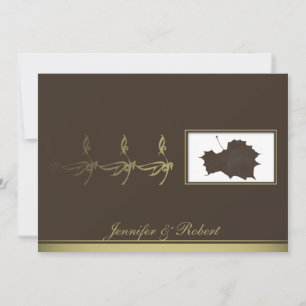 Glamor d'automne en Faire-part de mariage Brown d'