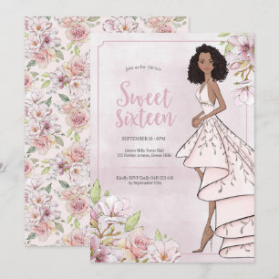 Glamor Girl Sweet sixteen Invitation d'anniversair