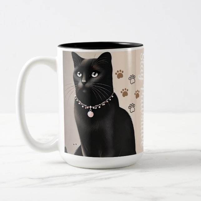 Glamor Paws Design mug chat noir (Gauche)