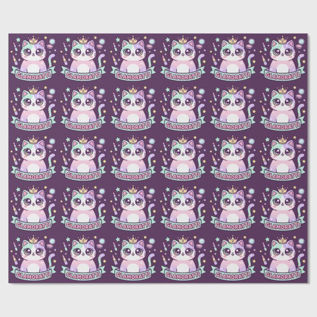 Glamoratti Katze Geschenkpapier (Flach)