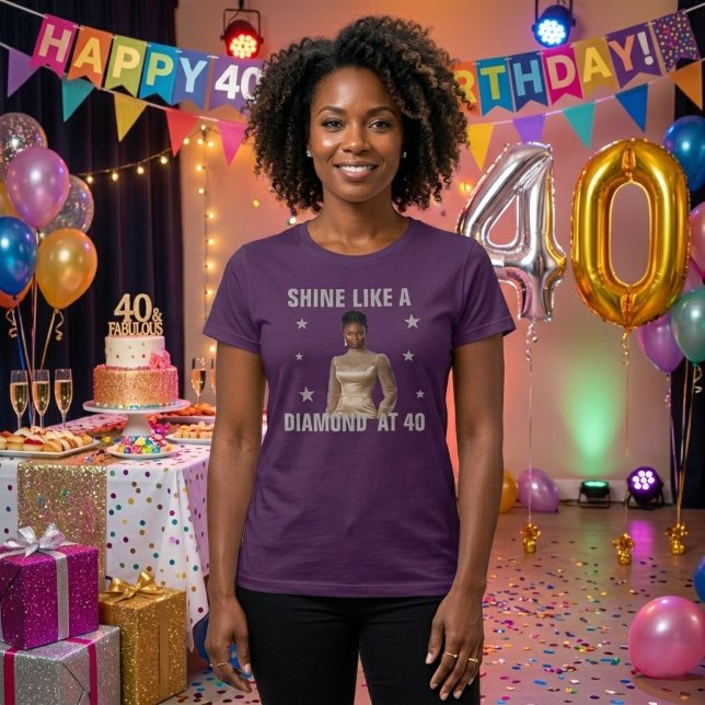 Glamorous 40th Birthday Photo T-Shirt (Von Creator hochgeladen)