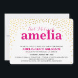 GLAMOROUS BAT MITZVAH rustikale Mini-Goldkonfetti Einladung<br><div class="desc">HINWEIS - der glänzende Goldeffekt ist ein gedrucktes BildEine niedliche Konfetti, Polka Dot Design mit Goldfolie suchen Sie nach den BAT MITZVAH INVITATIONS Ihres Kindes. Wow Ihre Freunde und Familie mit dieser kleinen Zahl .D Setup als Vorlage ist es einfach für Sie, Ihre eigenen Daten hinzufügen, Ihr Foto hinzufügen oder...</div>