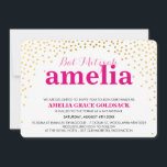 GLAMOROUS BAT MITZVAH rustikale Mini-Goldkonfetti Einladung<br><div class="desc">HINWEIS - der glänzende Goldeffekt ist ein gedrucktes BildEine niedliche Konfetti, Polka Dot Design mit Goldfolie suchen Sie nach den BAT MITZVAH INVITATIONS Ihres Kindes. Wow Ihre Freunde und Familie mit dieser kleinen Zahl .D Setup als Vorlage ist es einfach für Sie, Ihre eigenen Daten hinzufügen, Ihr Foto hinzufügen oder...</div>