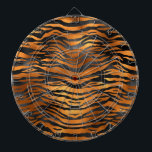 Glamorous Black Brown Tiger Stripes Animal Print Dartscheibe<br><div class="desc">Tiger stripes are one of the most classic and versatile animal prints. If you are a lover of felines, wild animals and trends, this striking design of horizontale tiger stripes in black and copper brown is perfect for you.</div>